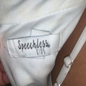 Blue and white dress